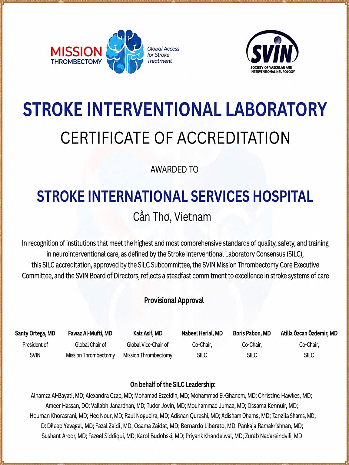 S.I.S Cần Thơ được cấp chứng nhận Stroke Interventional Laboratory theo tiêu chuẩn SILC- Ảnh 3.