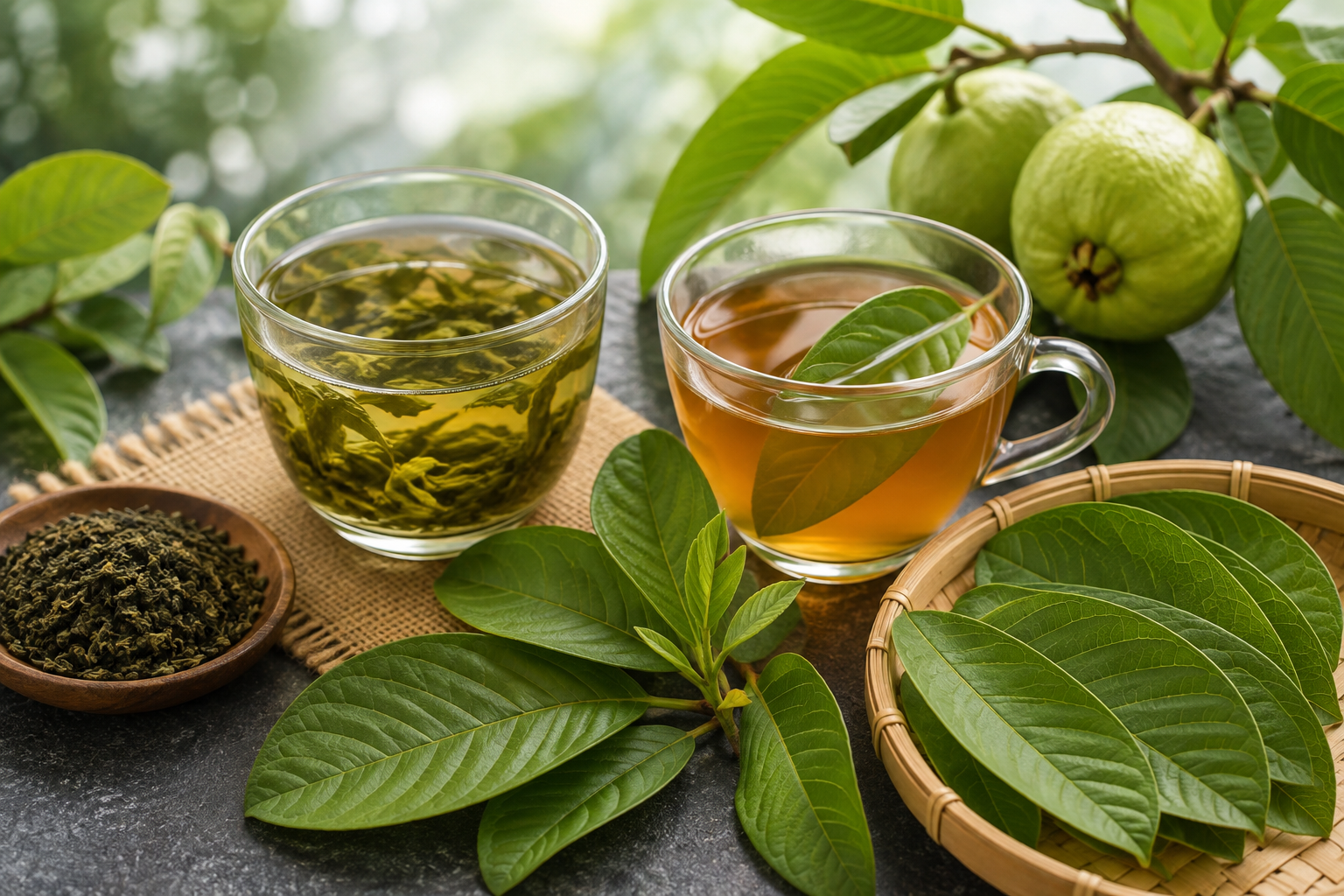 Trà Xanh và Lá Ổi: So Sánh Tác Dụng Chống Lão Hóa